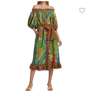 Farm rio leaf of the shoulder midi dress